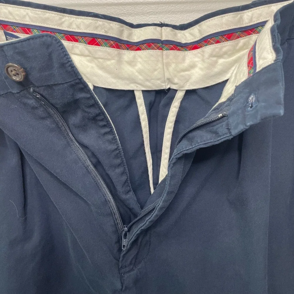 Polo Golf Ralph Lauren Mens Navy Blue Pleated Fairway Shorts Vintage 90s Y2K 36